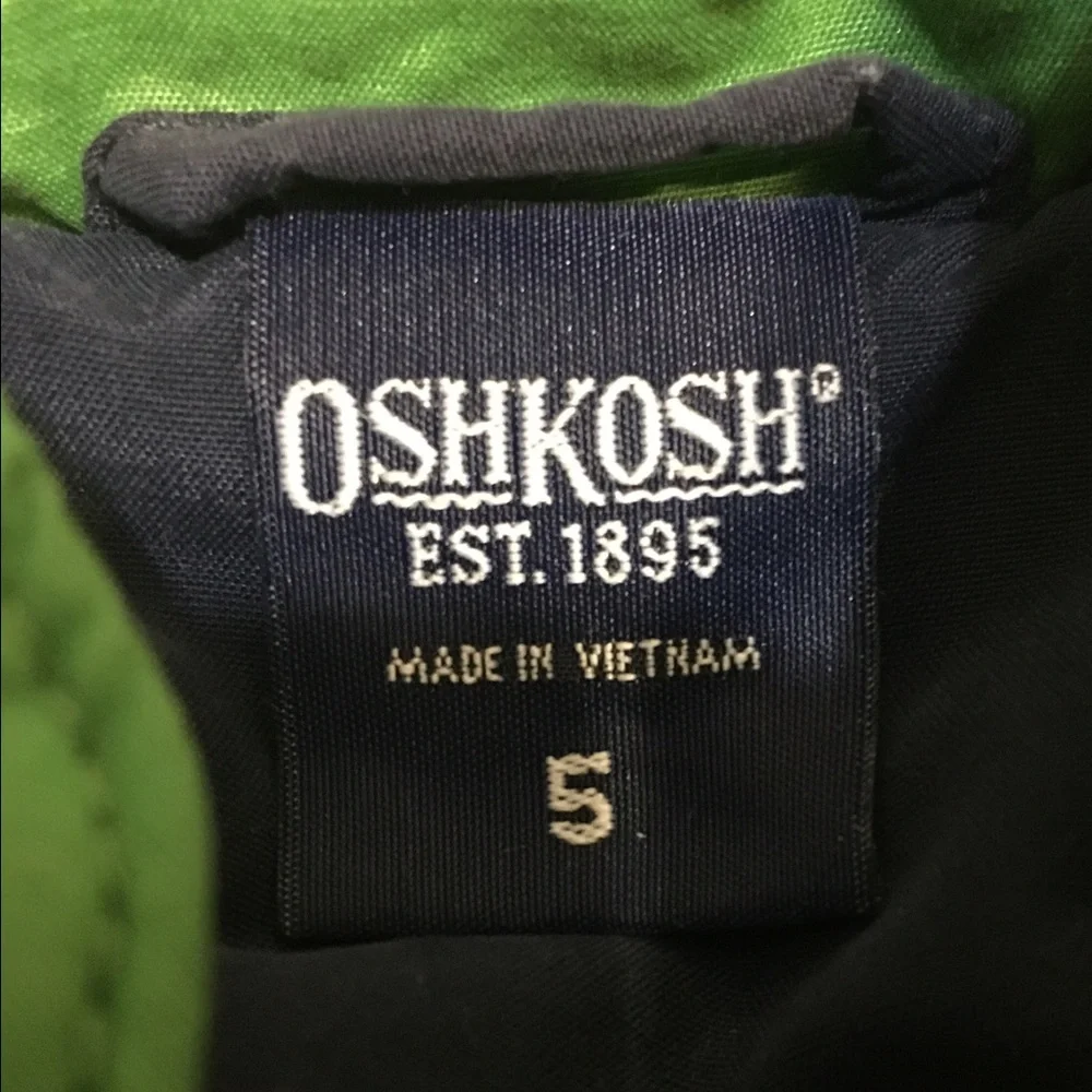 OshKosh B’gosh Boys Green & Blue Winter Vest | Size 5 | EUC